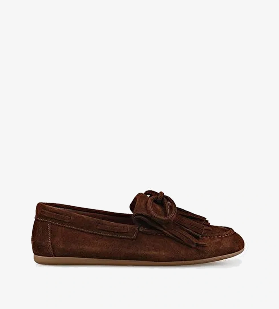 Kahve Deri Kadın Günlük Ayakkabı - Görsel 1