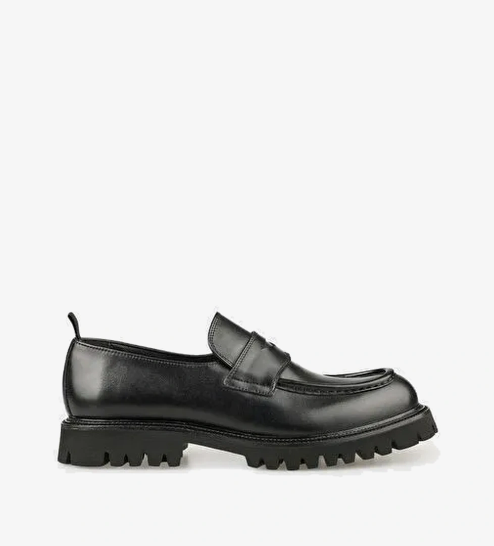 Siyah Deri Erkek Günlük Loafer - Görsel 1