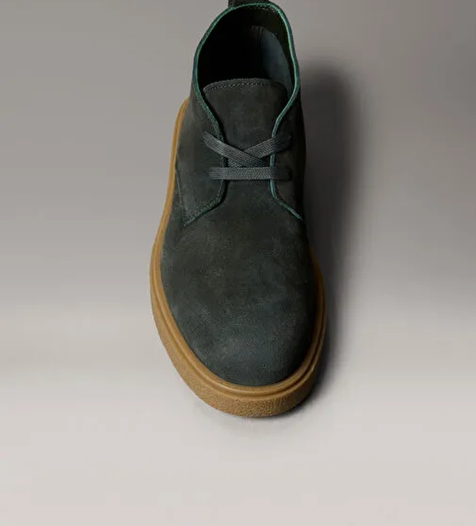 Calvin Klein Haki Erkek Deri Bot TEXT RUBBER DESERT BOOT SU