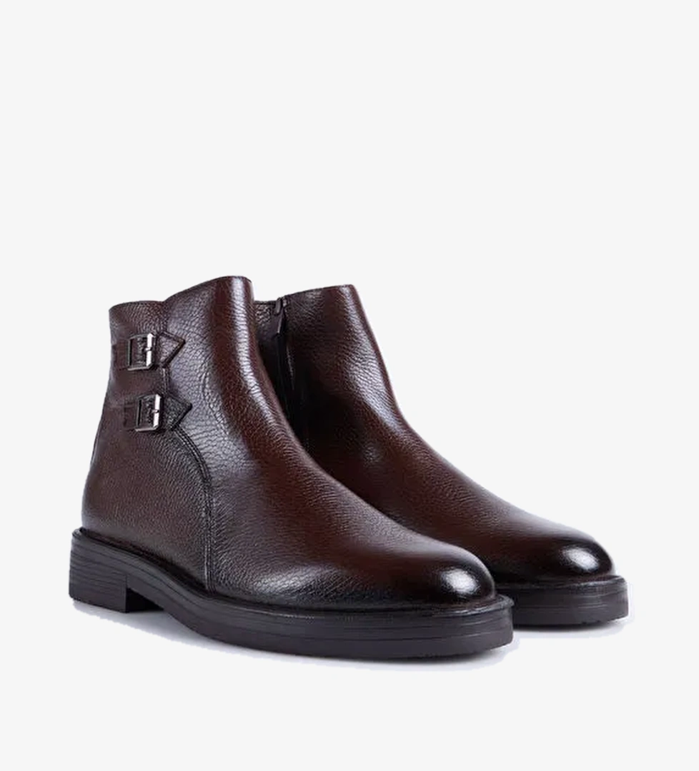 Fabrika Fabrika Siyah Kahverengi Erkek Deri Bot Hugo-egart model görseli