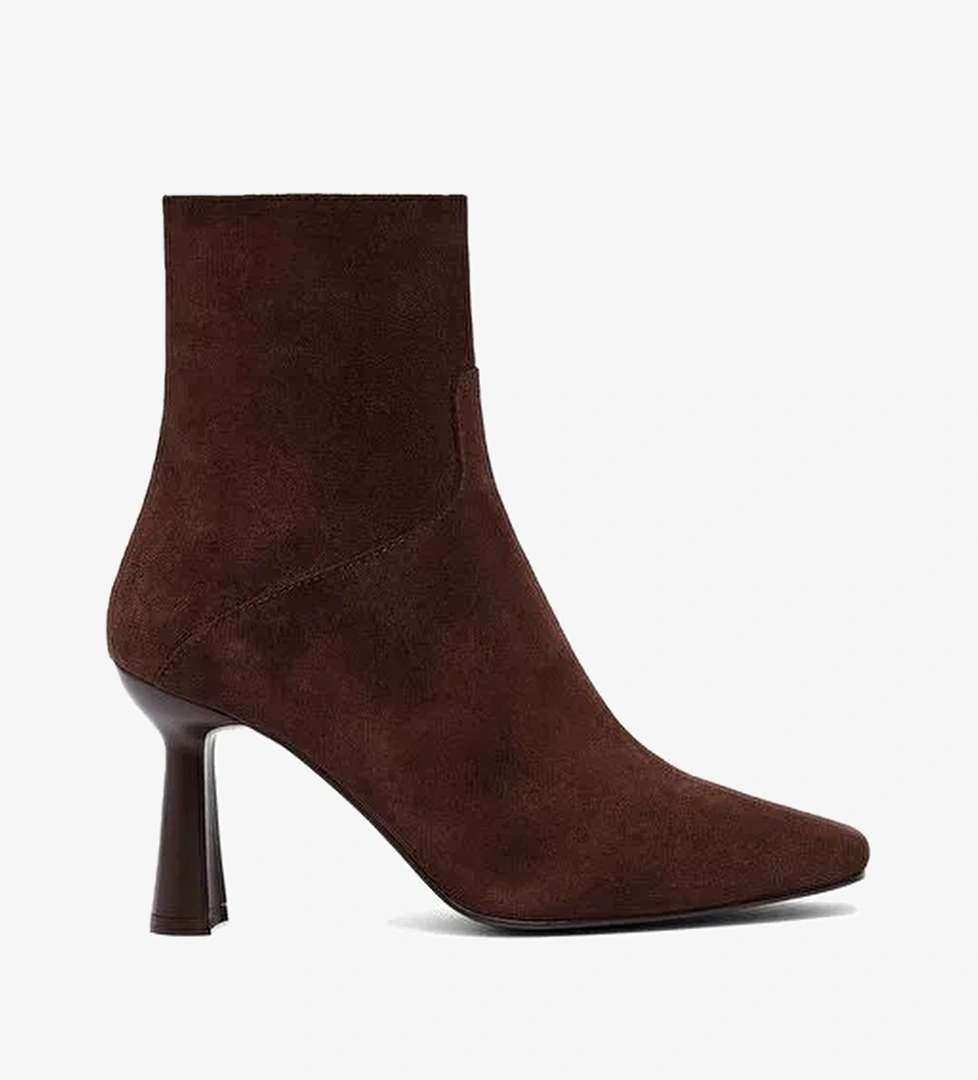 Derimod Derimod Kadın Kahverengi Fermuarlı İnce Topuklu Süet Deri Bot 25WFD133310 | Boyner Kahverengi - 1. görsel