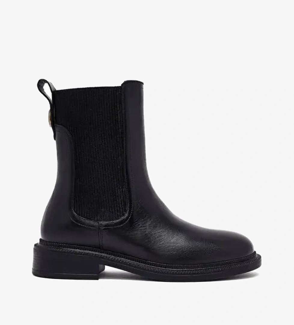 Kadın Siyah Deri Chelsea Bot 25WFD202218 - Görsel 1
