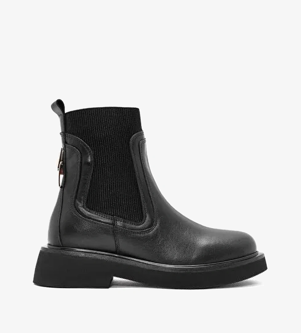 Kadın Siyah Deri Chelsea Bot 25WFD200318 - Görsel 1