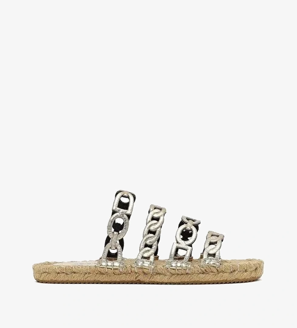 Kadın Altın Metalik Deri Terlik 25SFD206132 - Görsel 1