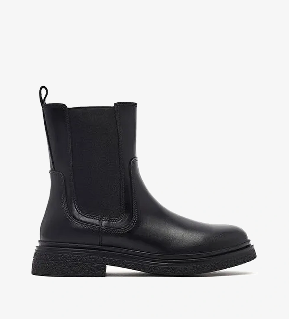 Kadın Siyah Deri Chelsea Bot 25WFD186818 - Görsel 1