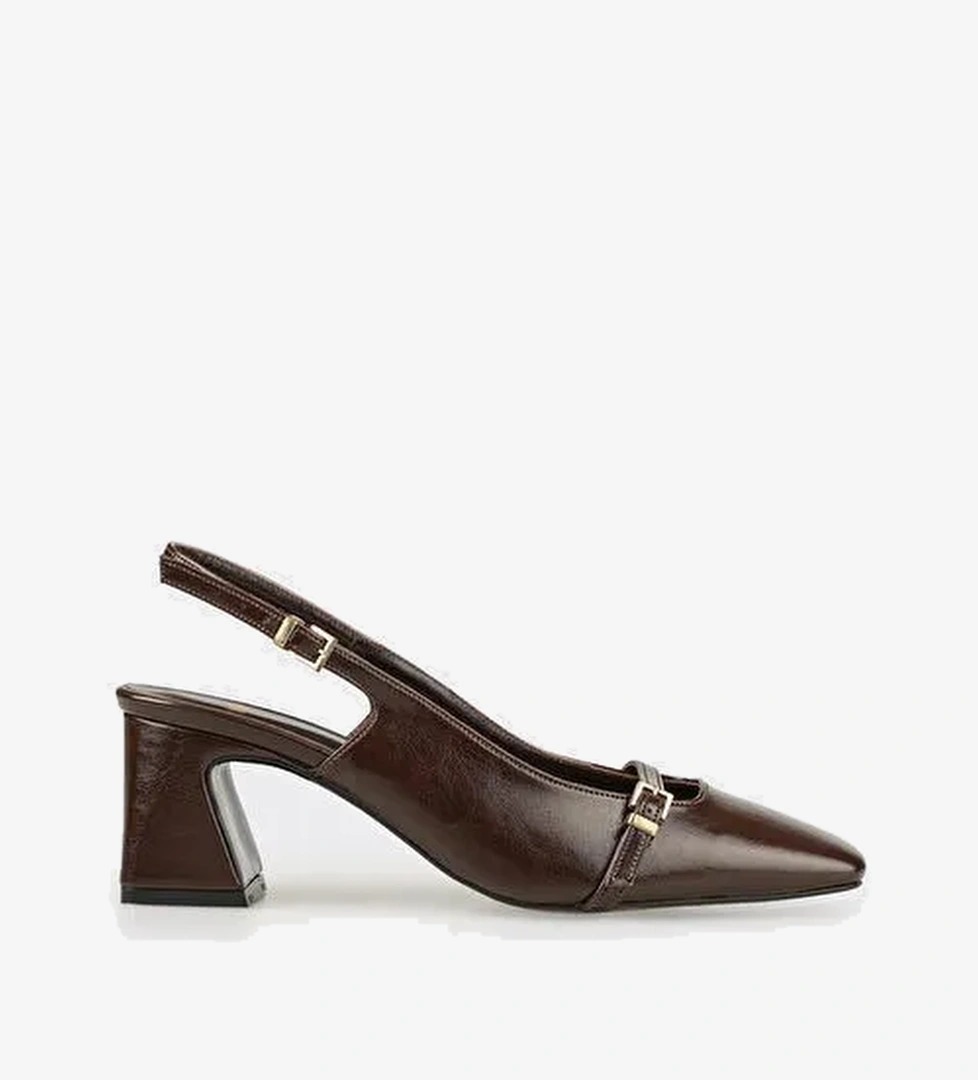 Kahve Kadın Topuklu Ayakkabı - Görsel 1