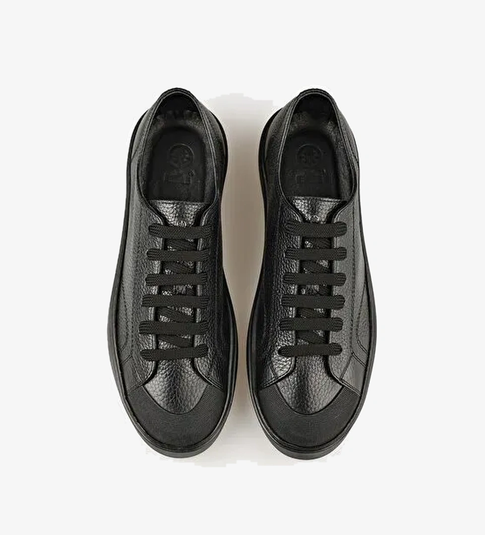 Siyah Deri Erkek Spor Ayakkabı - Görsel 1