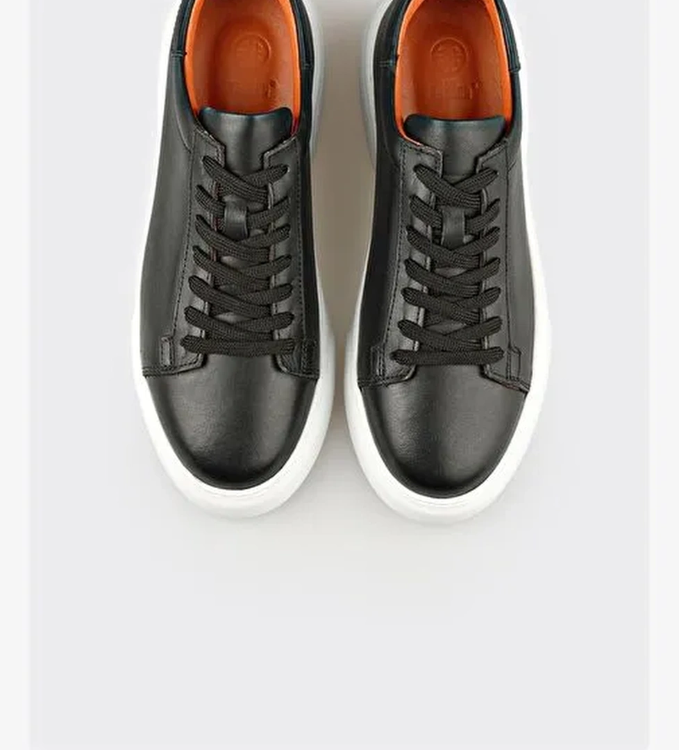 Siyah Deri Erkek Günlük Ayakkabı - Görsel 1