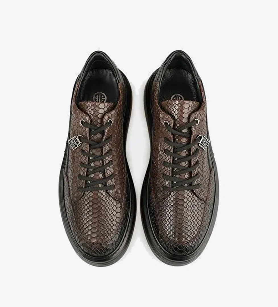 Kahve Deri Erkek Spor Ayakkabı - Görsel 1