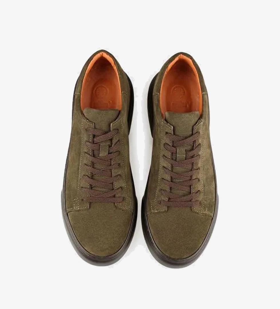 Haki Deri Erkek Günlük Ayakkabı - Görsel 1