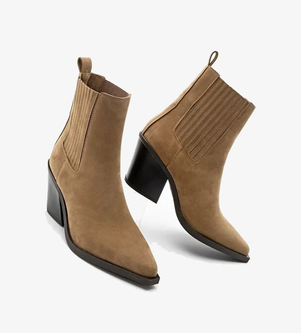 Kadın Western Bot Erbe Taba Süet - Görsel 1