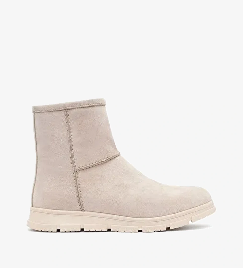 Kadın Bej Fermuarlı Süet Teddy Bot 25WFE250910 - Görsel 1