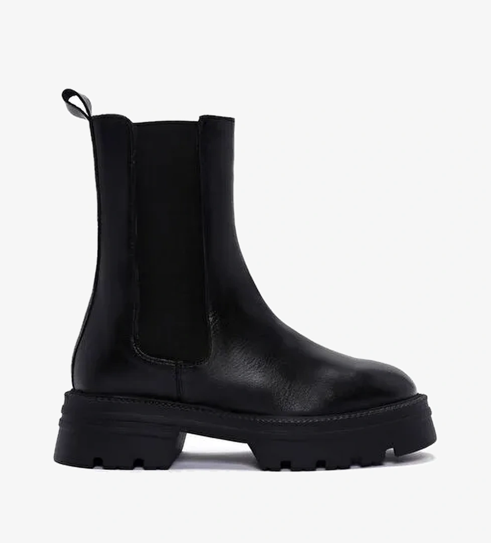 Kadın Siyah Deri Chelsea Bot 25WFD550118 - Görsel 1