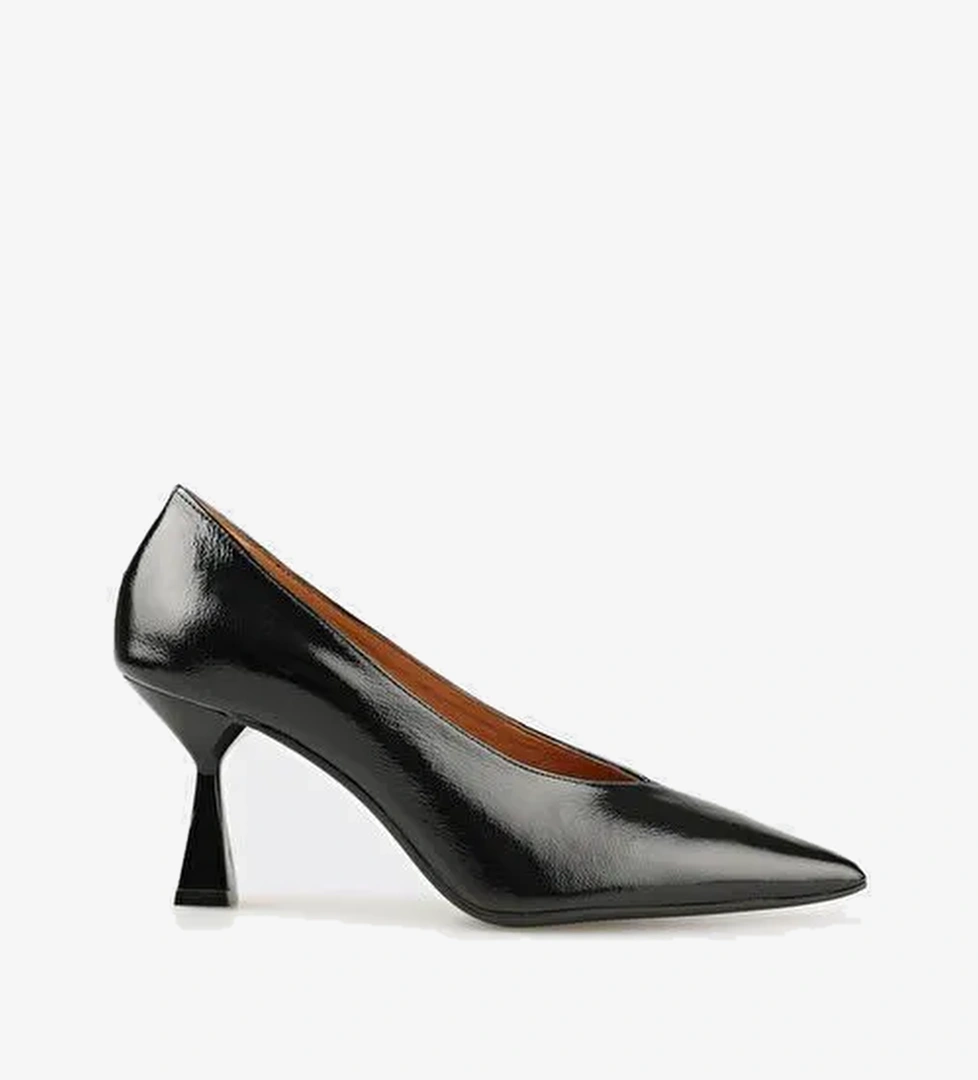 Siyah Deri Kadın Stiletto - Görsel 1