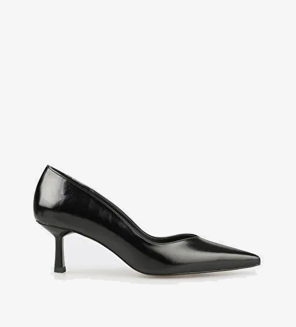 Siyah Kadın Orta Topuk Ayakkabı - Görsel 1