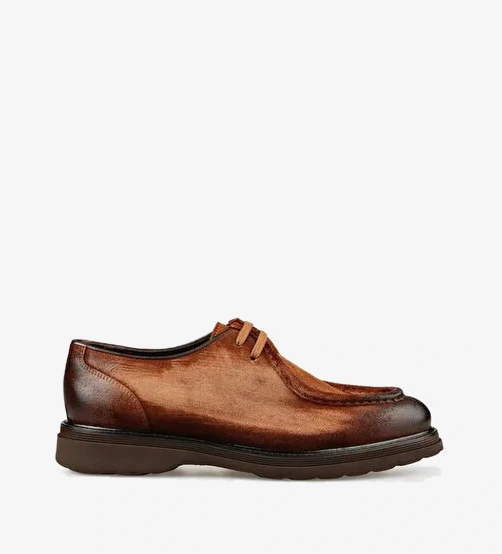 Taba Deri Erkek Günlük Ayakkabı - Görsel 1