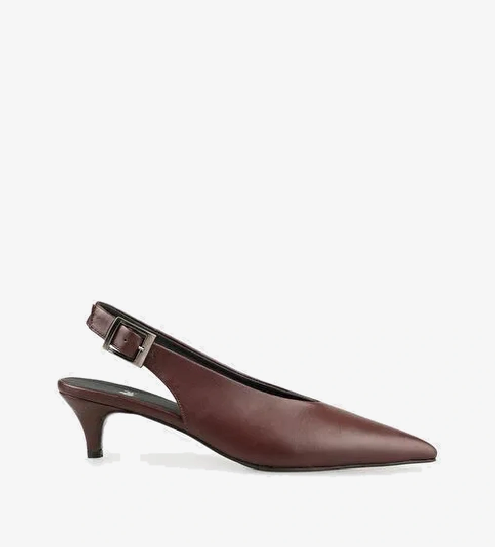 Bordo Deri Kadın Ayakkabı - Görsel 1