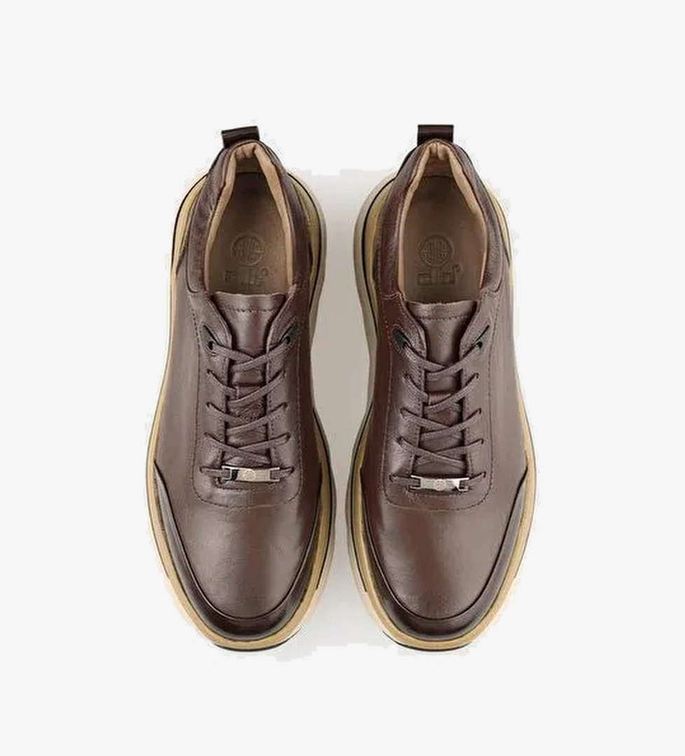 Kahve Deri Erkek Spor Ayakkabı - Görsel 1