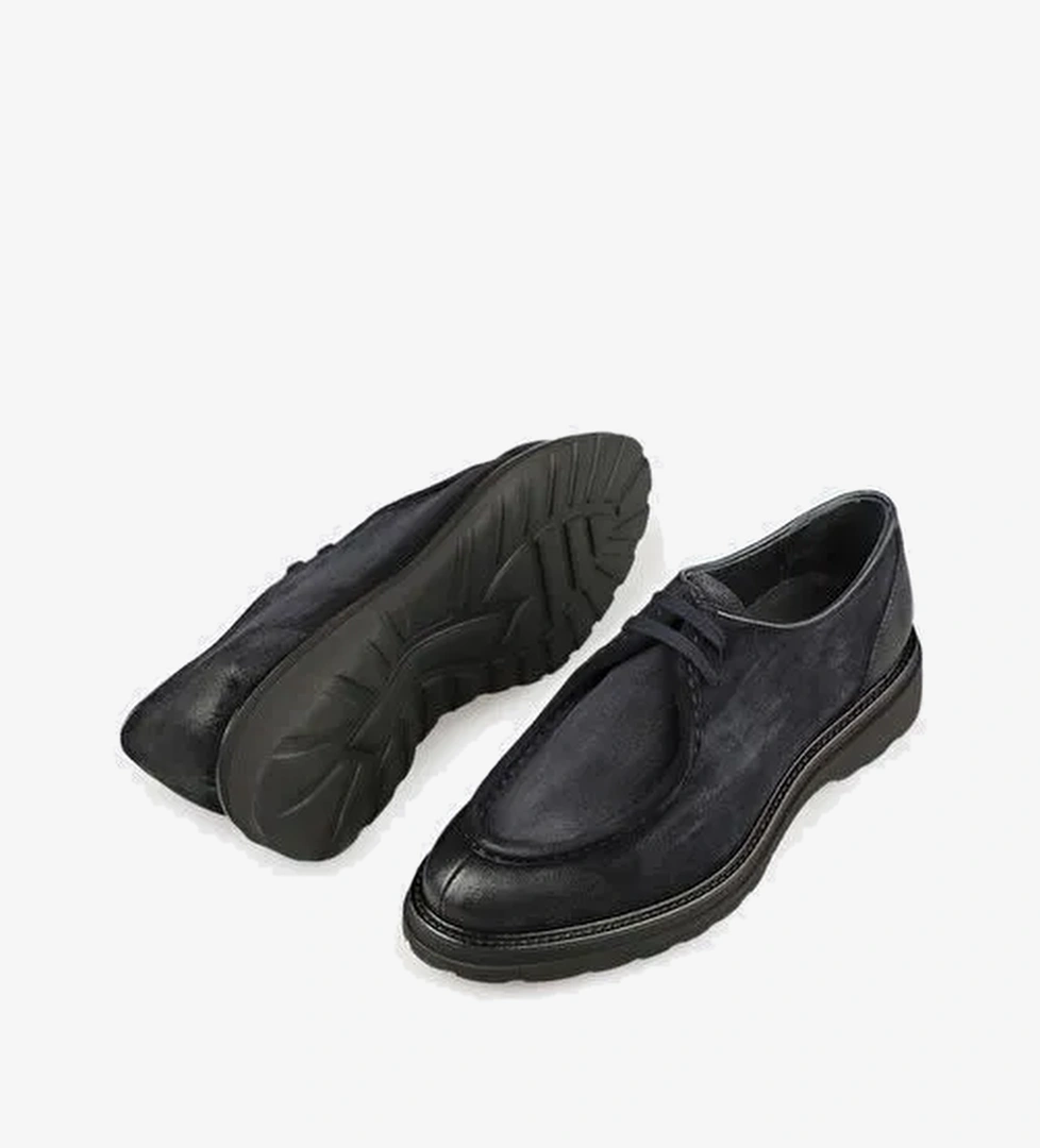 Lacivert Deri Erkek Günlük Ayakkabı - Görsel 1