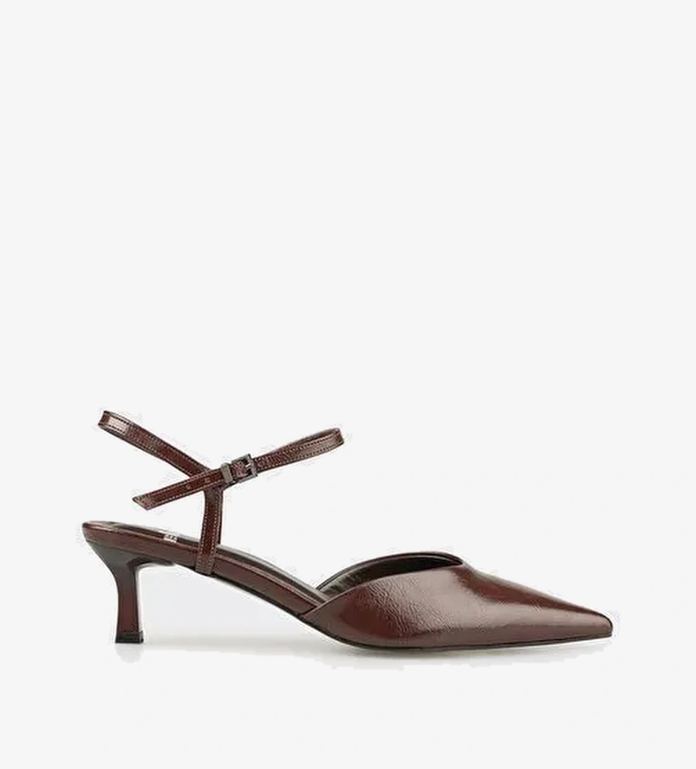 Kahve Kadın Orta Topuk Ayakkabı - Görsel 1