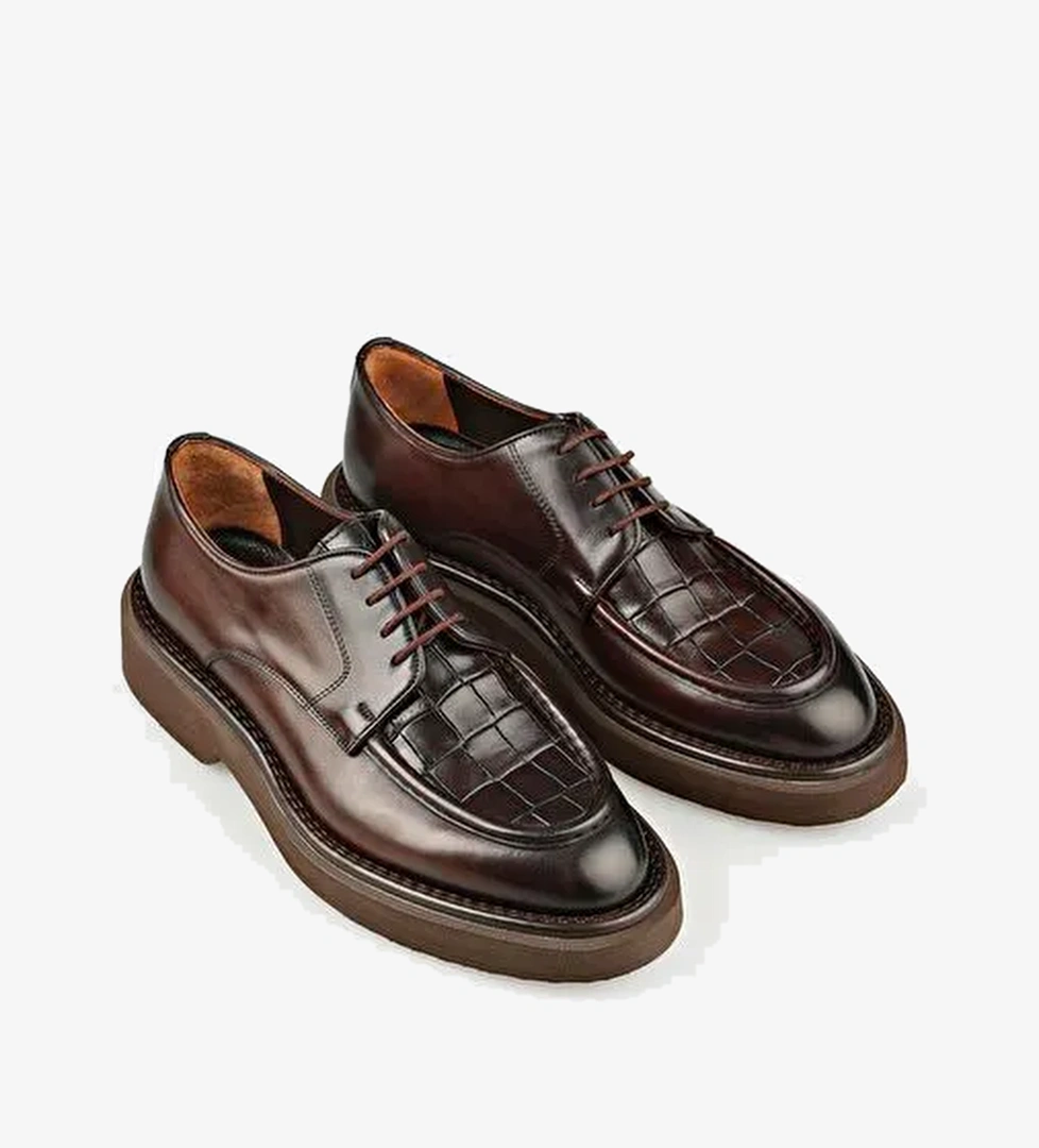 Kahve Deri Erkek Günlük Ayakkabı - Görsel 1