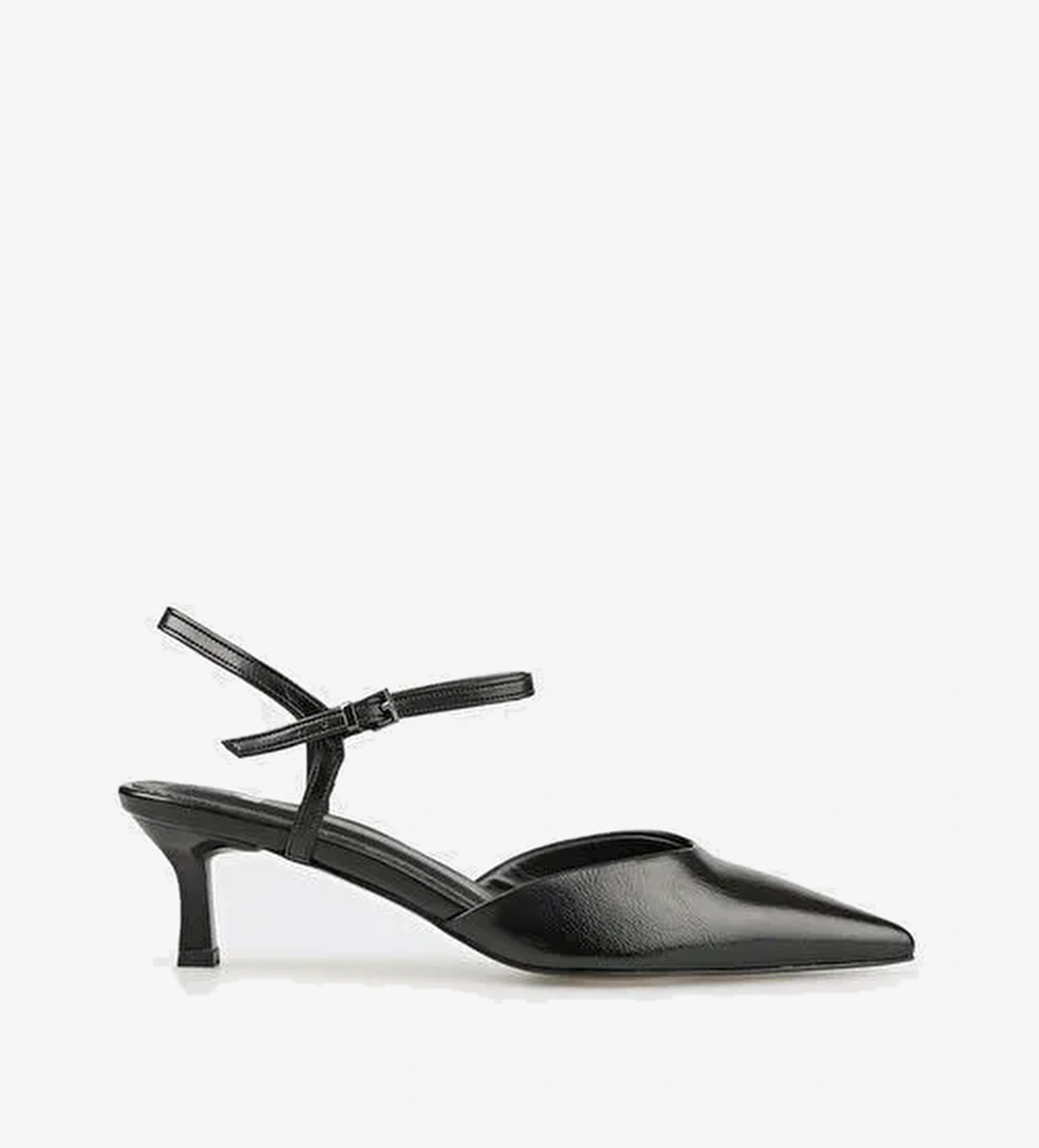 Siyah Kadın Orta Topuk Ayakkabı - Görsel 1