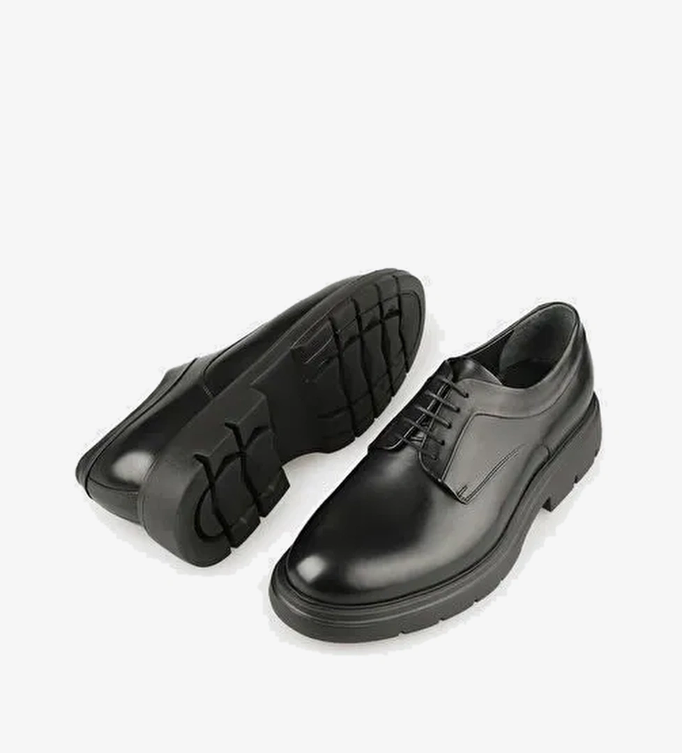 Siyah Deri Erkek Günlük Ayakkbı - Görsel 1