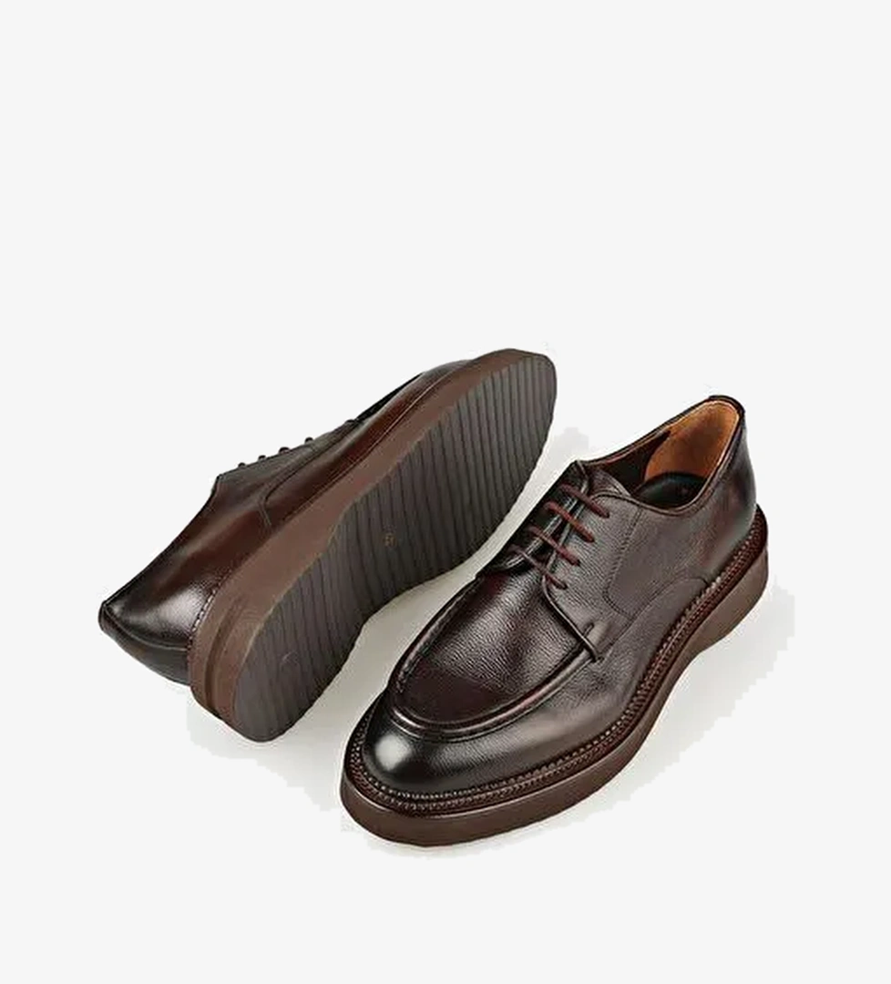 Kahve Deri Erkek Günlük Ayakkabı - Görsel 1