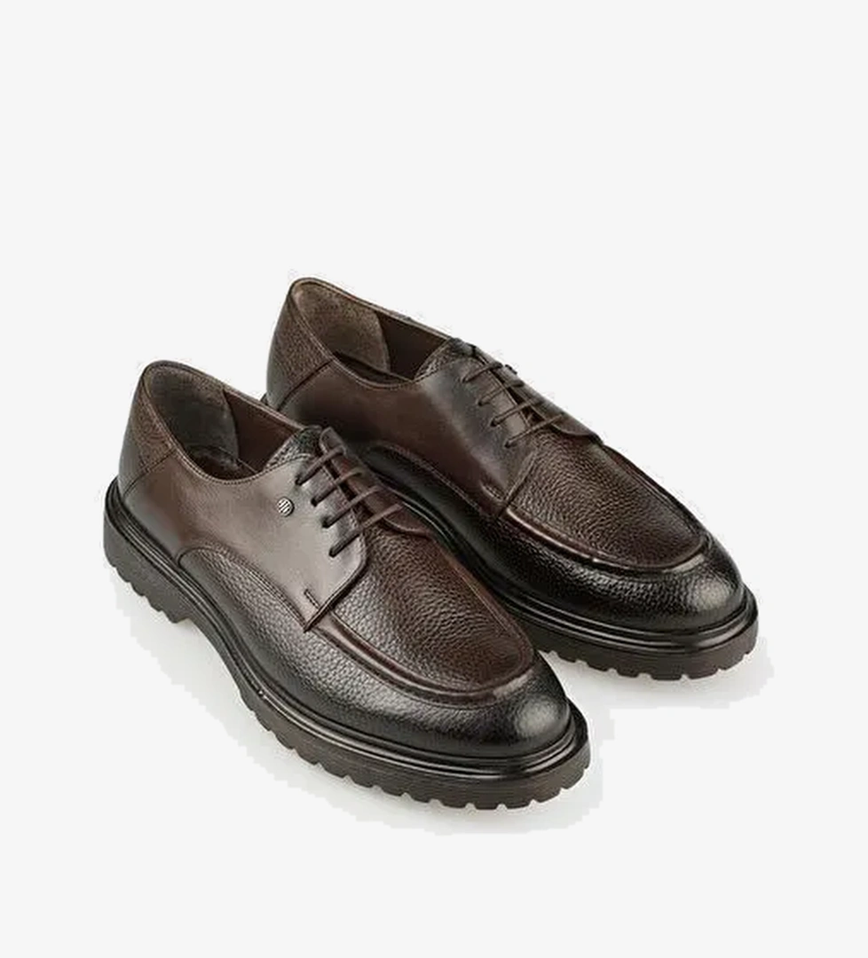 Kahve Deri Erkek Günlük Ayakkabı - Görsel 1