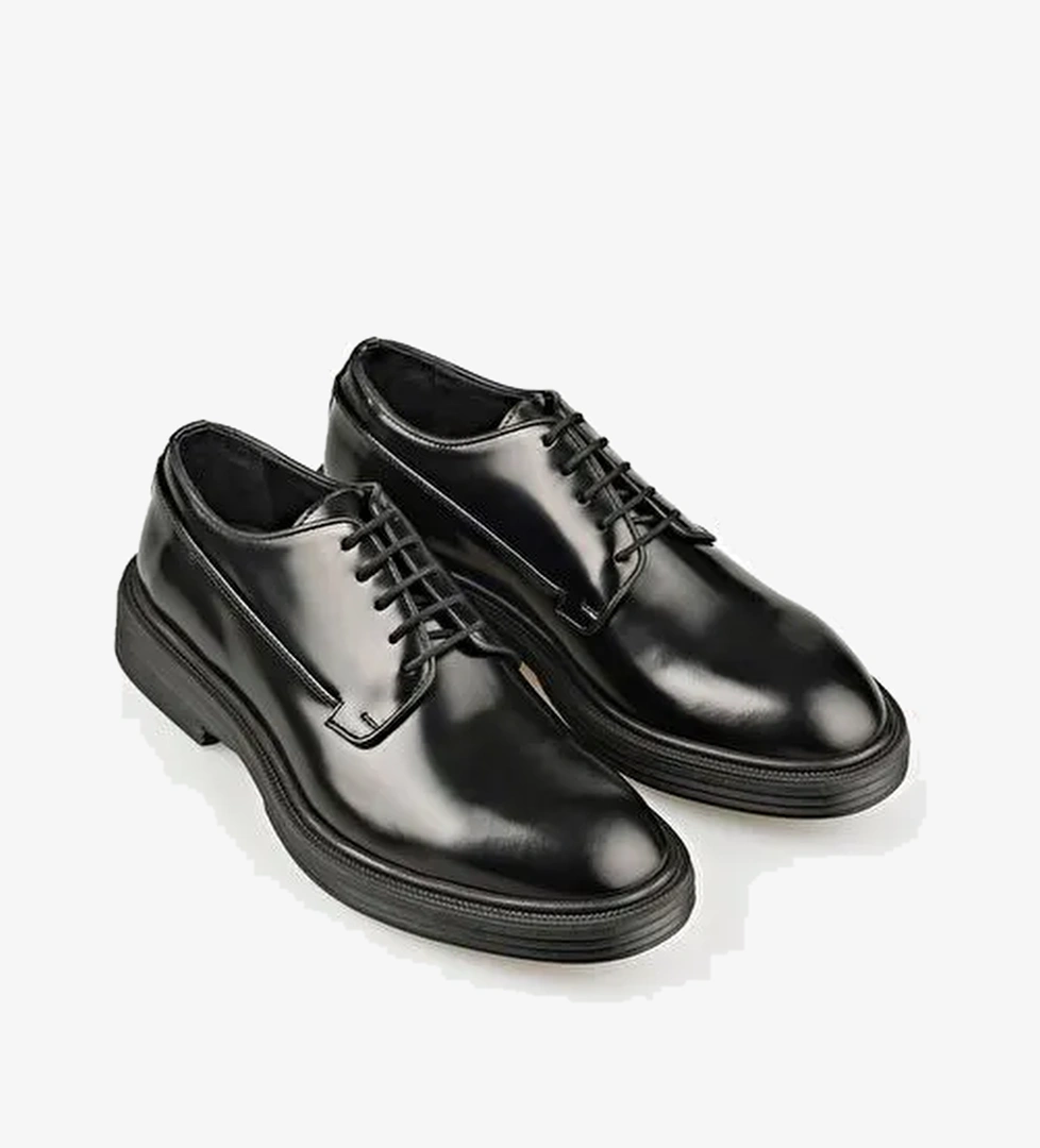 Siyah Deri Erkek Klasik Ayakkabı - Görsel 1