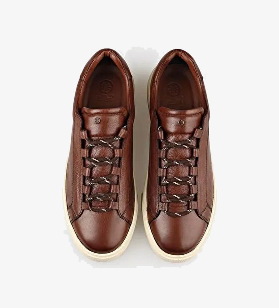 Kahve Deri Erkek Spor Ayakkabı - Görsel 1