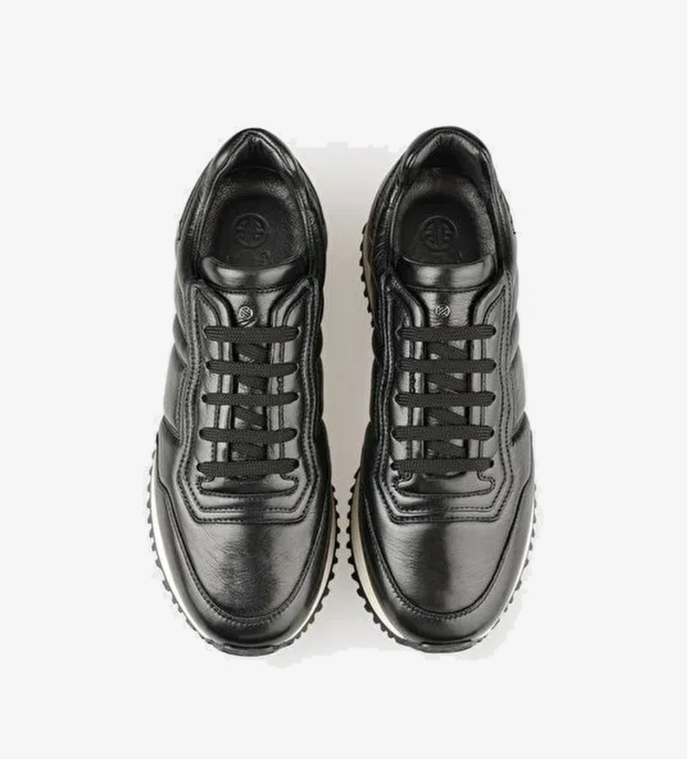Siyah Deri Erkek Spor Ayakkabı - Görsel 1