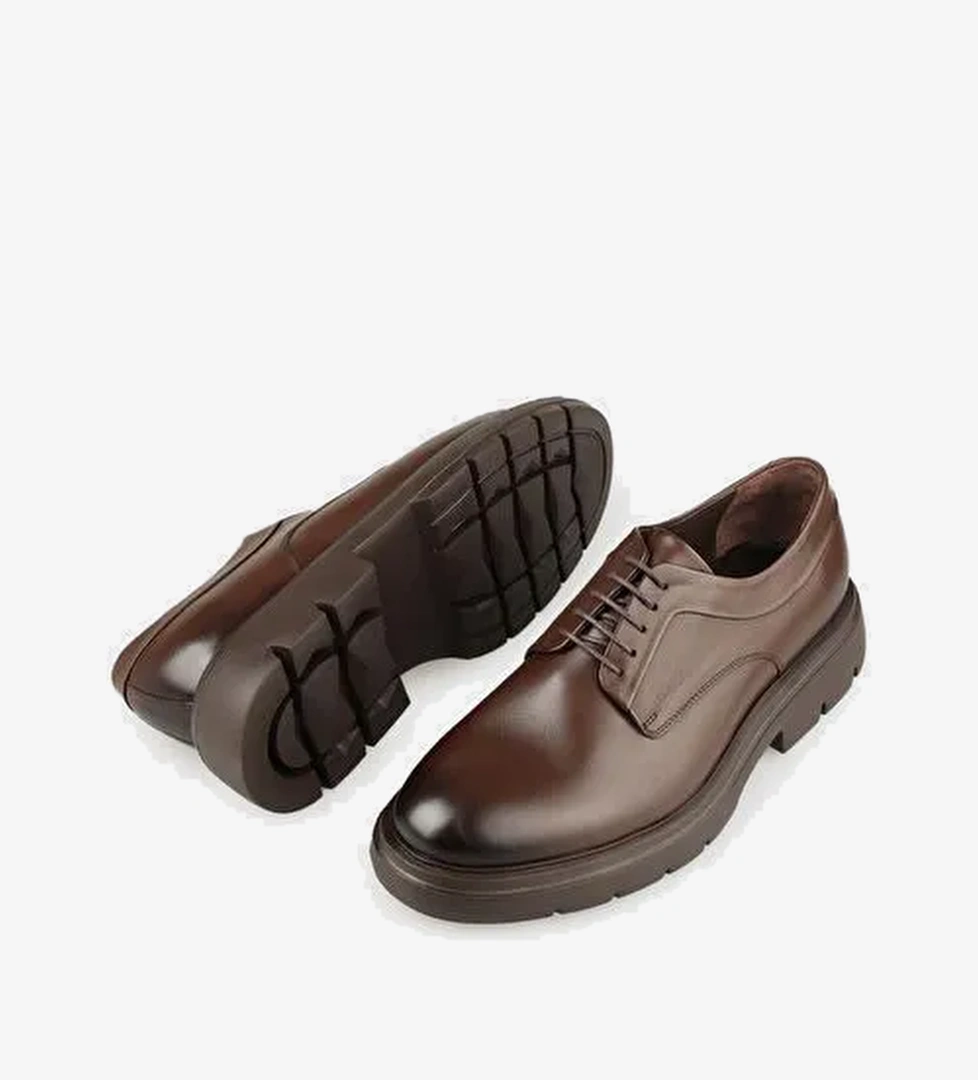Kahve Deri Erkek Günlük Ayakkbı - Görsel 1