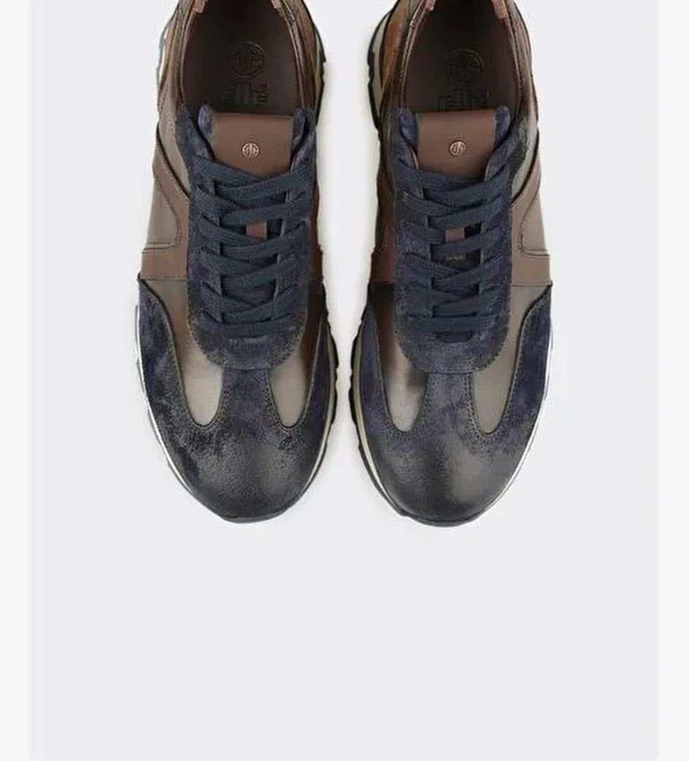 Kahve Deri Erkek Spor Ayakkabı - Görsel 1