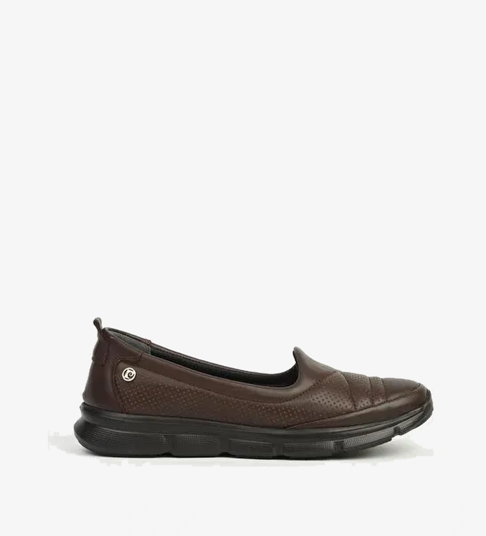 Kadın Kahve Deri Spor Ayakkabı PC-55348 - Görsel 1