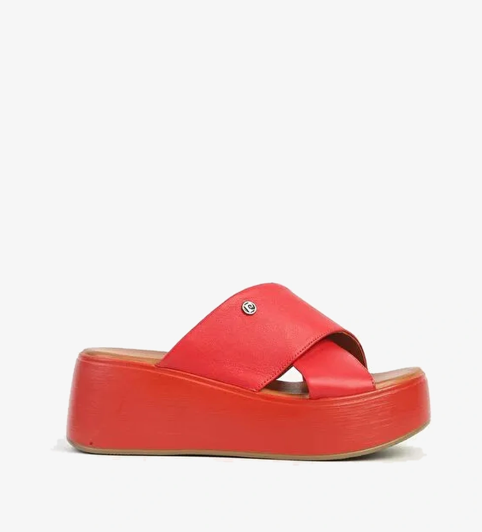 Pierre Cardin Kırmızı Kadın Deri Terlik PCK-5023 - Görsel 1