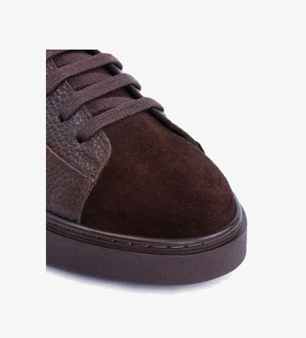 Süet Detaylı Deri Spor Ayakkabı - Görsel 1