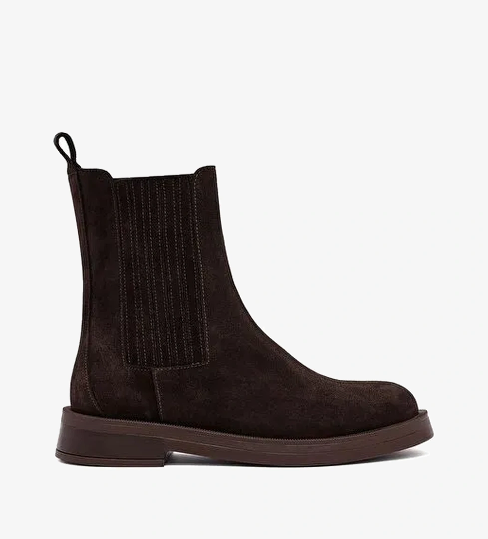 Kadın Kahverengi Süet Deri Chelsea Bot 25WFD202310 - Görsel 1