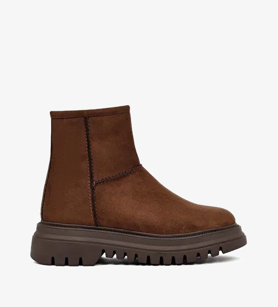 Kadın Kahverengi Fermuarlı Süet Bot 25WFE250110 - Görsel 1