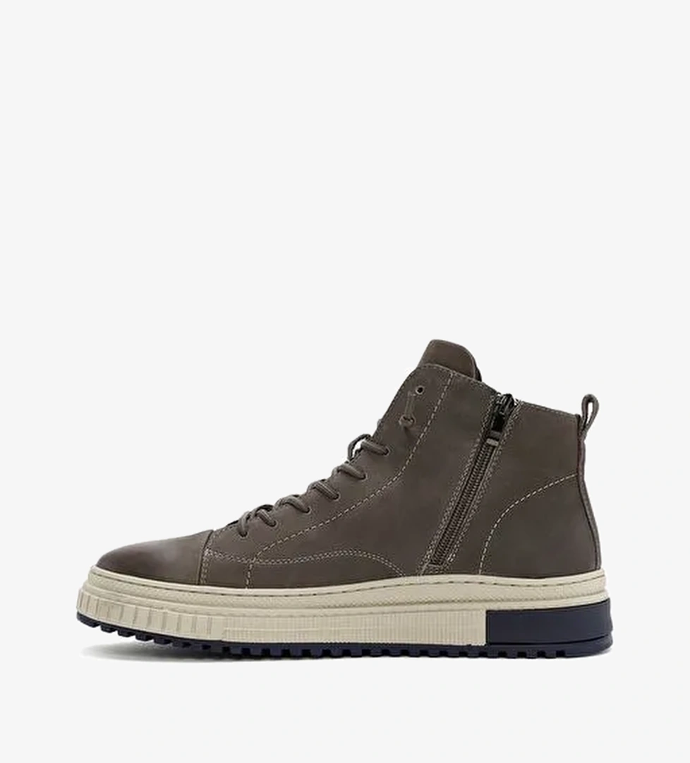 Erkek Vizon Fermuarlı Nubuk Deri Spor Bot 25WFD6929V3 - Görsel 1