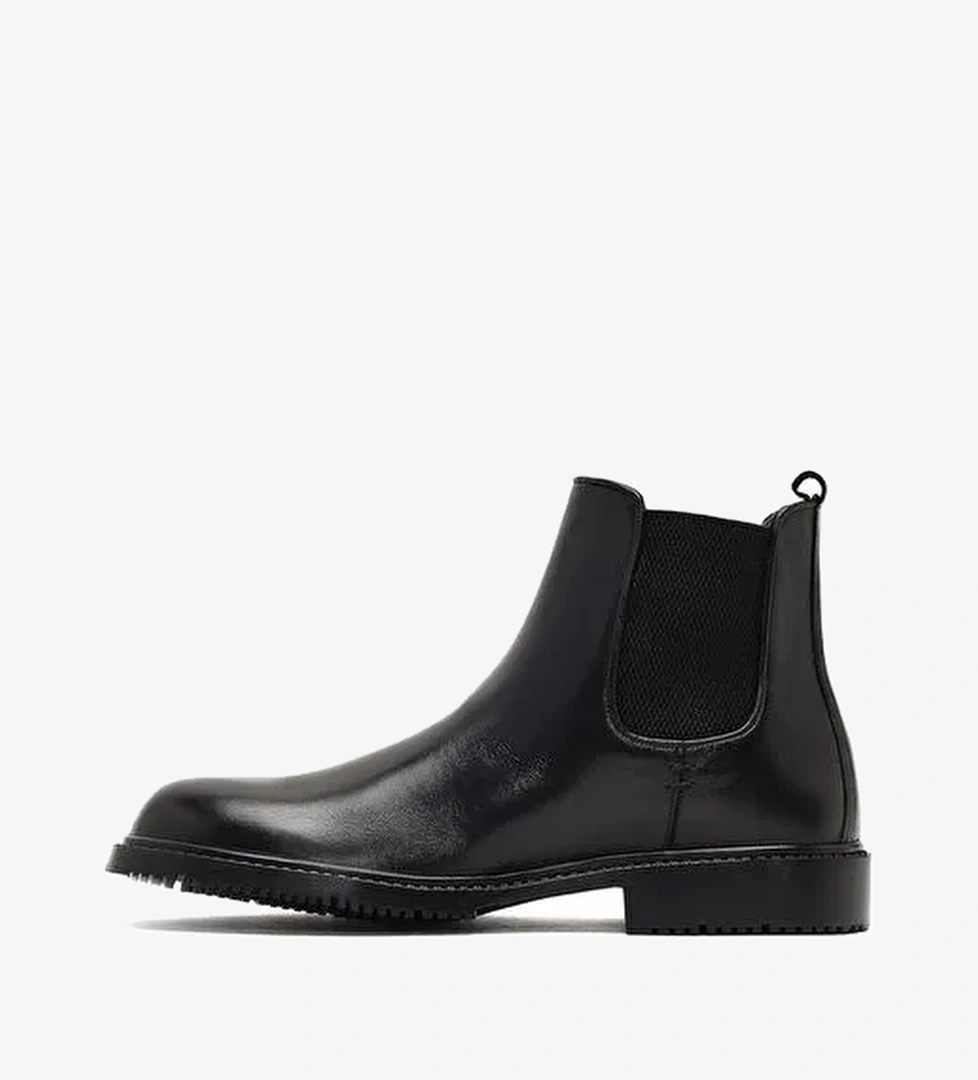 Erkek Siyah Deri Chelsea Bot 25WFD602018 - Görsel 1