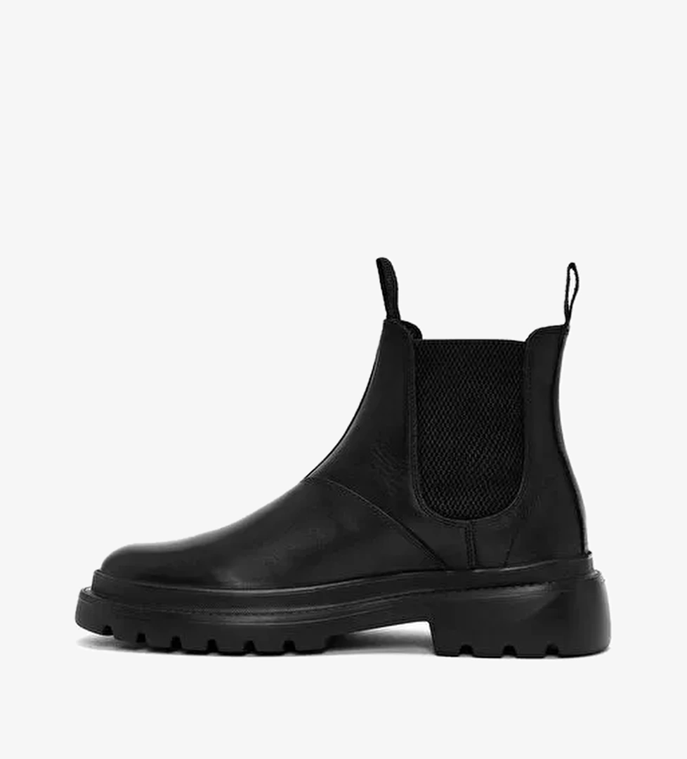 Erkek Siyah Deri Casual Chelsea Bot 25WFD680718 - Görsel 1