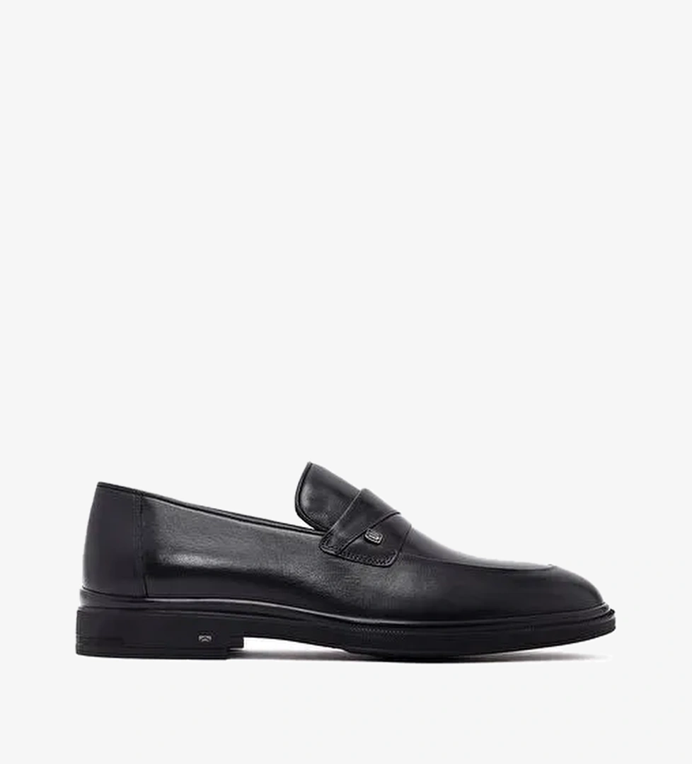 Erkek Siyah Deri Klasik Loafer 25WFD620918 - Görsel 1