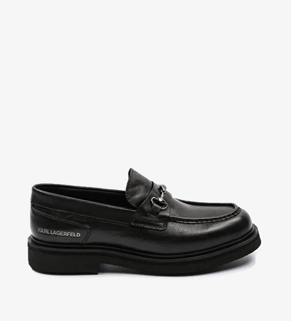 Karl Lagerfeld Siyah Erkek Deri Loafer KINGSTON Loafer - Görsel 1