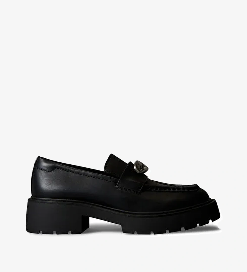 Calvin Klein Siyah Kadın Deri Loafer YW0YW01912BEH - Görsel 1