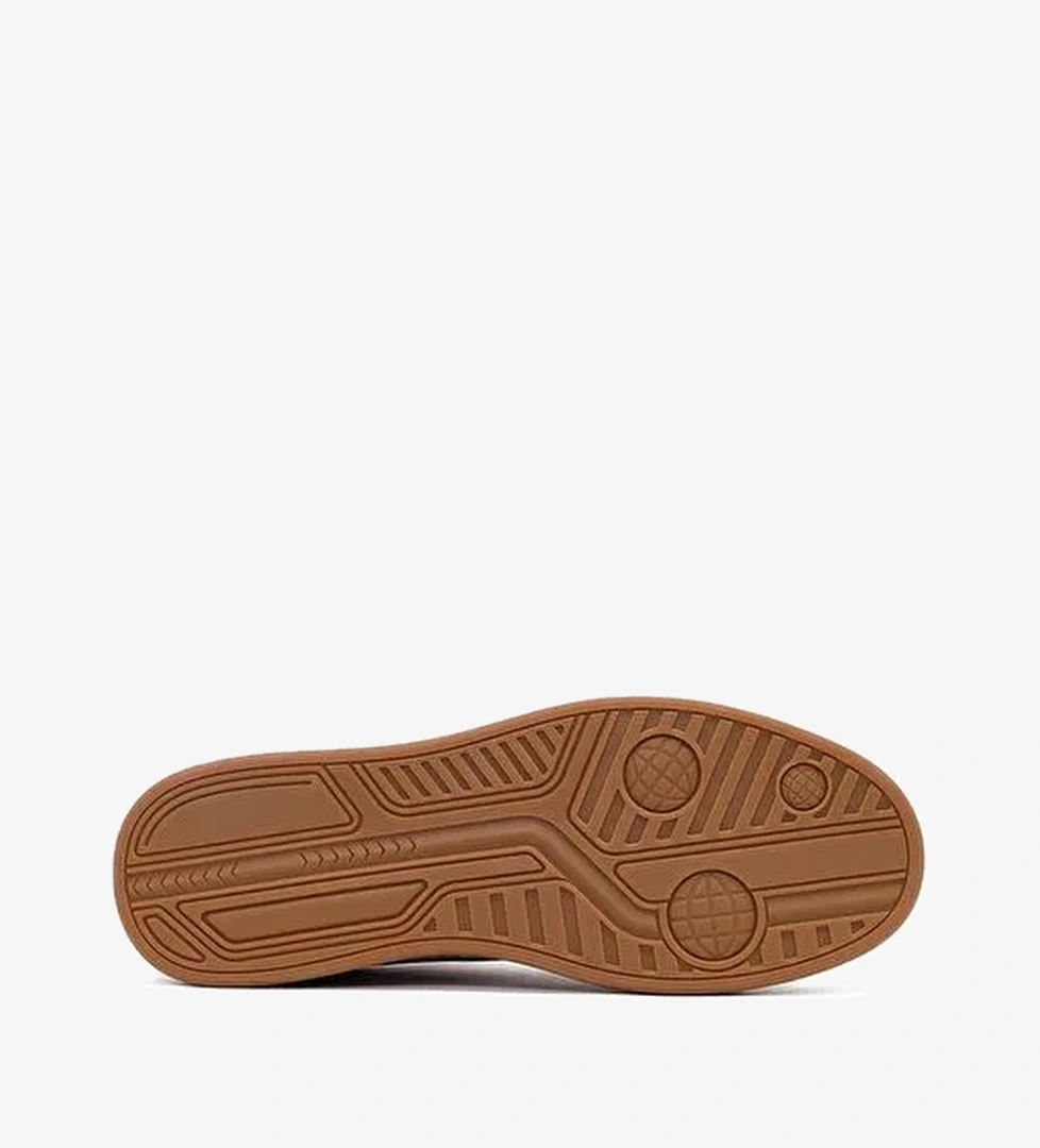 Erkek Vizon Bağcıklı Nubuk Deri Sneaker 25WFD6970V3 - Görsel 1