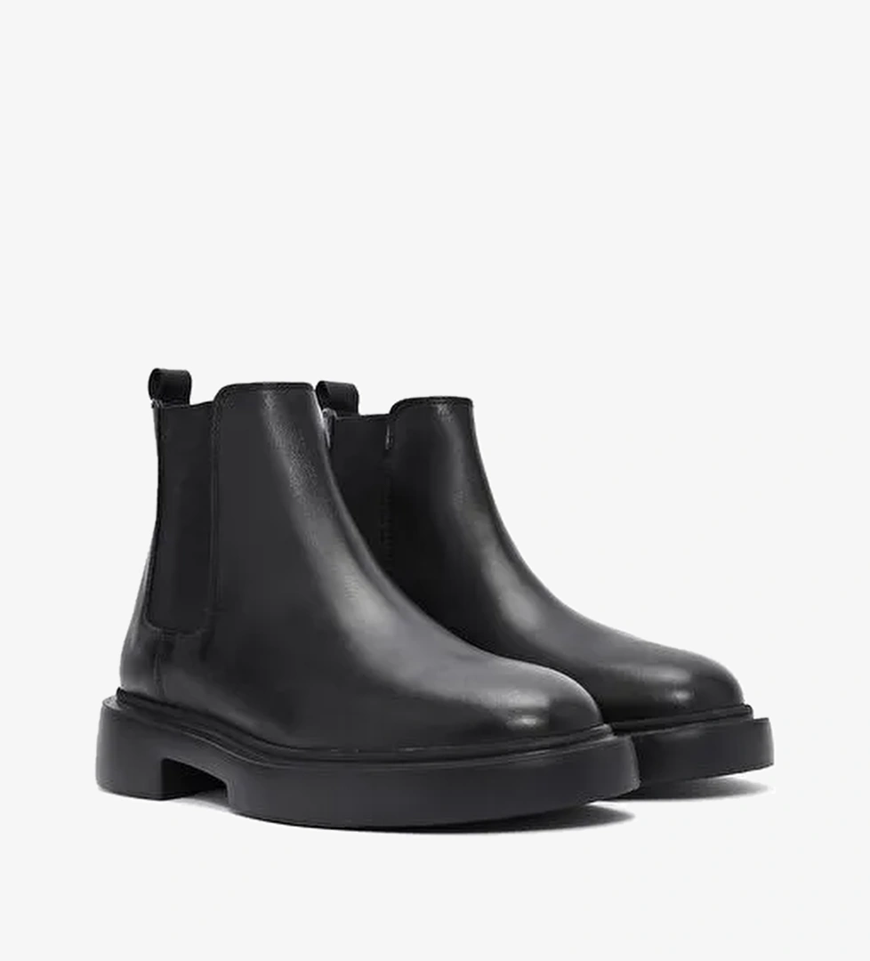 Erkek Siyah Deri Casual Chelsea Bot 25WFD620418 - Görsel 1