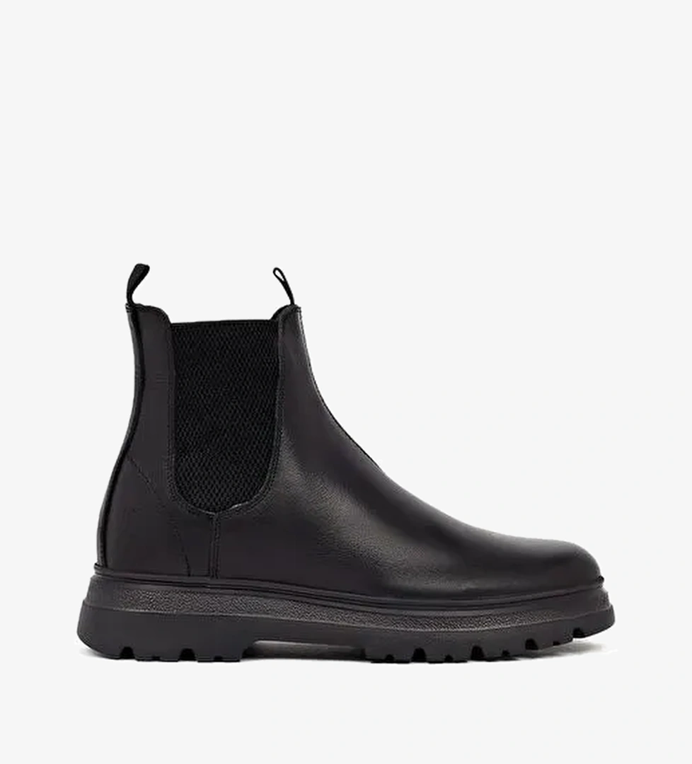 Erkek Siyah Deri Chelsea Bot 25WFD681218 - Görsel 1