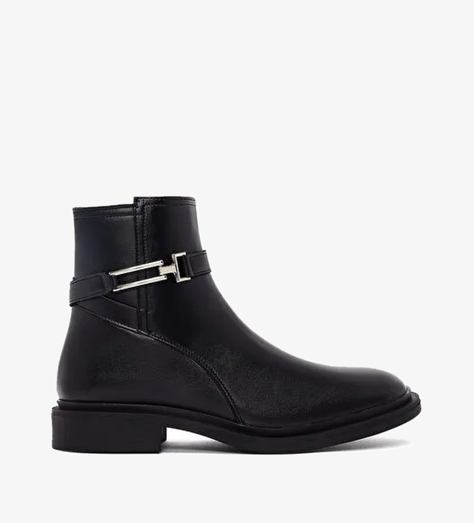 Kadın Siyah Fermuarlı Tokalı Bot 25WFE251218 - Görsel 1