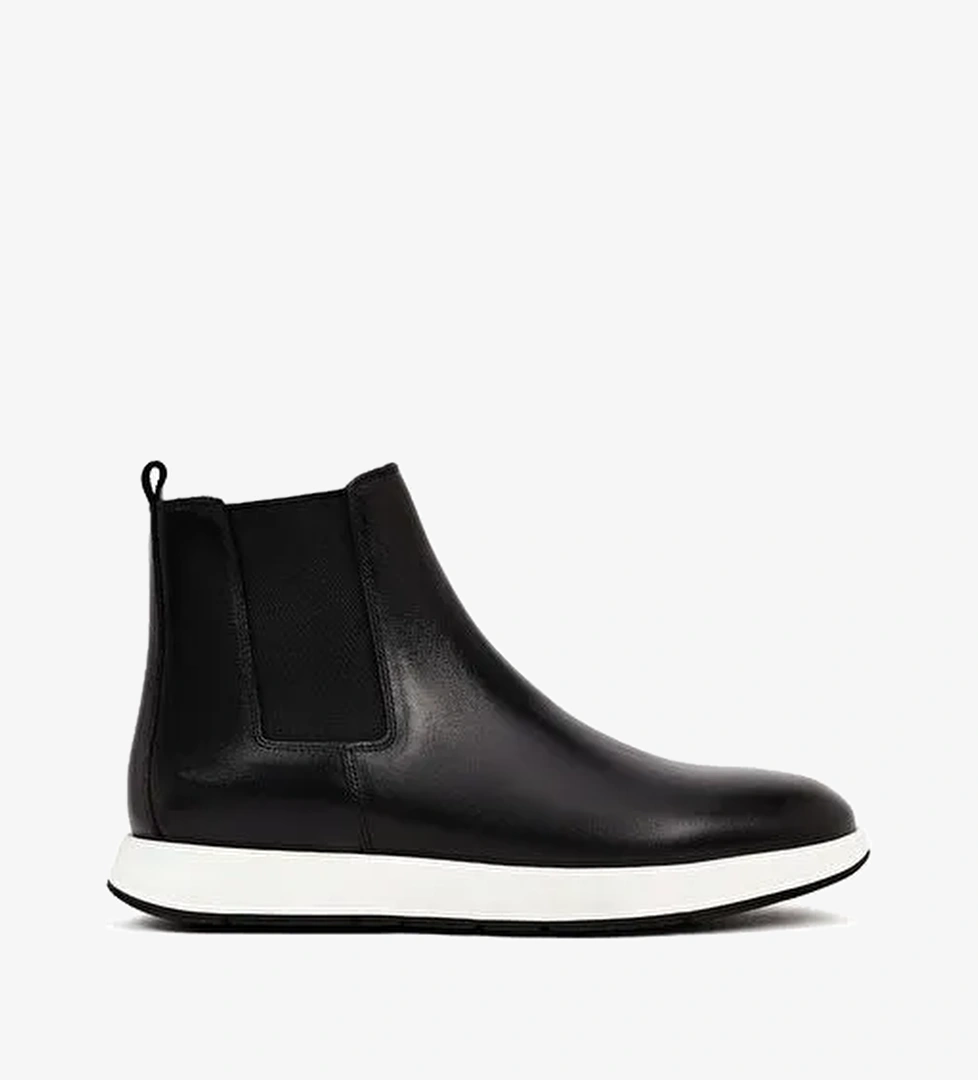 Erkek Siyah Deri Chelsea Spor Bot 25WFD632918 - Görsel 1